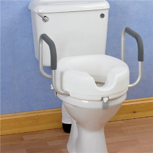 Raised Toilet Seat With Armrests